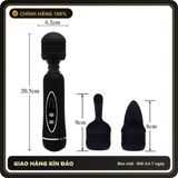 (Che Tên) Chày Rung Tình Yêu Siêu Mạnh Power Wand - 12 Chế Độ Rung Kèm 2 Đầu Thay Đổi - Hàng Mới Về