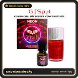 (Che Tên) Combo Popper Neon Party Đỏ Dạ Quang 40ml + 10ml Giao Nhanh Toàn Quốc
