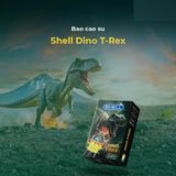 Bao cao su Shell Dino T-rex - Hộp 1 bao nhiều vòng gai, bi nổi lớn + 1 bao Shell Performax (Hộp 2 cá - Gwen Shop Chính Hãng