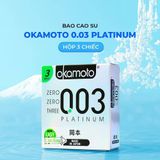 Bao cao su Okamoto 0.03 Platinum - Siêu mỏng, không mùi - Hộp 3 cái - Gwen Shop Chính Hãng