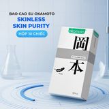 Bao cao su Okamoto Skinless Skin Purity - Không mùi, tinh khiết, mềm mại - Hộp 10 cái - Gwen Shop Chính Hãng