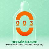 Bao cao su Okamoto 0.03 Real Fit - Siêu mỏng, co rút ôm sát - Hộp 3 cái - Gwen Shop Chính Hãng