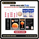 (Che Tên) Bao Cao Su Nhật Bản Super Gold - 9 Bi Toàn Thân - 1 Bi Silicon Mềm ở Đầu Tăng Thêm 1cm - Hộp 2 Cái - Hàng Mới Về