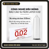 (Che Tên) Bao Cao Su Sagami Original 0.02 - Siêu Mỏng Nhiều Gel - Hộp 2 Cái Chuẩn Auth