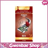 Bao cao su Okamoto Roman - Vân hoa hồng, ôm khít - Hộp 10 cái - Gwen Shop Chính Hãng