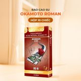 Bao cao su Okamoto Roman - Vân hoa hồng, ôm khít - Hộp 10 cái - Gwen Shop Chính Hãng