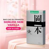 Bao cao su Okamoto Skinless Skin Vanilla - Hương vani, mềm mại - Hộp 10 cái - Gwen Shop Chính Hãng