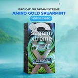 Bao cao su Sagami Xtreme Amino Gold Spearmint - Siêu mỏng, mát lạnh, hương bạc hà - Hộp 10 cái - Gwen Shop Chính Hãng