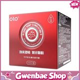 Bao cao su OLO 0.01 Large Bump Stimulation - Siêu mỏng, nóng ấm, hương vani - Hộp 10 cái - Gwen Shop Chính Hãng