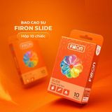 Bao cao su Firon Slide - Siêu mỏng, chống tuột, hương trái cây - Hộp 10 cái - Gwen Shop Chính Hãng