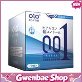 Bao cao su OLO 0.01 Zero Blue - Siêu mỏng, nhiều gel - Hộp 10 cái - Gwen Shop Chính Hãng