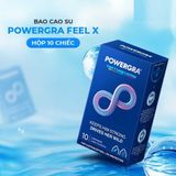Bao cao su Powergra Feel X - Siêu mỏng, kéo dài, hương nhân sâm - Hộp 10 cái - Gwen Shop Chính Hãng