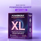 Bao cao su Powergra Maxfit - Size 54mm, siêu mỏng, kéo dài, hương dâu - Hộp 3 cái - Gwen Shop Chính Hãng
