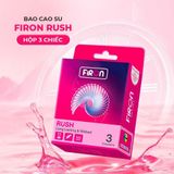 Bao cao su Firon Rush - Gân sọc, điểm nổi, kéo dài thời gian - Hộp 3 cái - Gwen Shop Chính Hãng