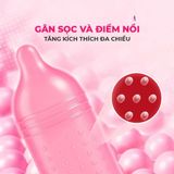 Bao cao su Firon Rush - Gân sọc, điểm nổi, kéo dài thời gian - Hộp 3 cái - Gwen Shop Chính Hãng