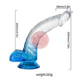 Dương vật giả silicon dáng cong Dildo Jelly đa sắc chính hãng - silicone mềm mại, chất liệu an toàn cho da, dễ vệ sinh - giao hàng che tên kín đáo