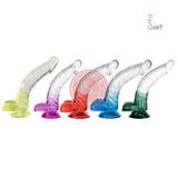 Dương vật giả silicon dáng cong Dildo Jelly đa sắc chính hãng - silicone mềm mại, chất liệu an toàn cho da, dễ vệ sinh - giao hàng che tên kín đáo