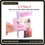 (Che Tên) Bao Cao Su Nhật Bản Michio Siêu Mỏng, Gân Sọc Kích Thích Đa Điểm, Siêu Mỏng Trơn Mượt [Mã CK-SP910723-03] Hỗ Trợ 24/7