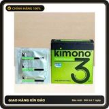 (Che Tên) Bao cao su Kimono Sakura Green siêu mỏng trơn, siêu nhẹ, kéo dài thời gian – Hộp 3 bao Giao Nhanh Toàn Quốc