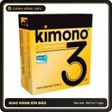 (Che Tên) Bao cao su Kimono Gold siêu mỏng, siêu nhẹ mang lại cảm giác chân thật – Hộp 3 bao - Hàng Mới Về