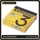 (Che Tên) Bao cao su Kimono Gold siêu mỏng, siêu nhẹ mang lại cảm giác chân thật – Hộp 3 bao - Hàng Mới Về