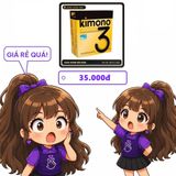 (Che Tên) Bao cao su Kimono Gold siêu mỏng, siêu nhẹ mang lại cảm giác chân thật – Hộp 3 bao - Hàng Mới Về