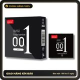 (Che Tên) Bao cao su JUNCAI 0.01 Okamto G-Spot Black siêu mỏng gai liti công nghệ Nhật Bản hộp 3bcs Bảo Mật Tuyệt Đối