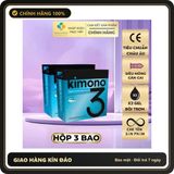 (Che Tên) Bao cao su Kimono Blue kết hợp gân gai co thắt mang lại cảm giác mới lạ – Hộp 3 bao Giao Nhanh Toàn Quốc