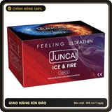 (Che Tên) Bao cao su Juncai Ice & Fire siêu mỏng 001, siêu nhẹ, gel nóng lạnh đan xen – Hộp 10 bao - Hàng Mới Về