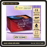 (Che Tên) Bao cao su Juncai Ice & Fire siêu mỏng 001, siêu nhẹ, gel nóng lạnh đan xen – Hộp 10 bao - Hàng Mới Về