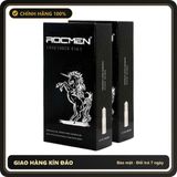 (Che Tên) Bao cao su Rocmen Long Shock 4in1 siêu mỏng 001 kéo dài thời gian quan hệ - Hộp 12 bao Cao Cấp Bảo Đảm
