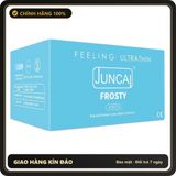 (Che Tên) Bao cao su Juncai 001 Frosty với đường gân mát lạnh, mang lại cảm giác tuyệt vời – Hộp 10 bao Chuẩn Auth