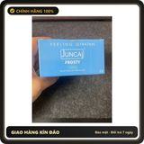 (Che Tên) Bao cao su Juncai 001 Frosty với đường gân mát lạnh, mang lại cảm giác tuyệt vời – Hộp 10 bao Chuẩn Auth