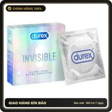 (Che Tên) Bao cao su Durex Invisible chính hãng, siêu mỏng 001 cảm giác chân thật - Hộp 3c ( Full VAT + tem phụ ) Giao Nhanh Toàn Quốc