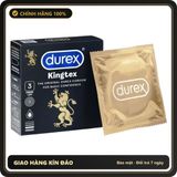 (Che Tên) Bao cao su Durex Kingtex chính hãng, ôm sát, size 49mm, cảm giác chân thật - Hôp 3c ( Full VAT + tem phụ ) Giao Nhanh Toàn Quốc