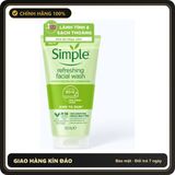 (Che Tên) Sữa rửa mặt Simple Refreshing Facial Wash Gel Anh 150ml ( Full VAT + tem phụ ) - Hàng Mới Về