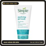 (Che Tên) Gel Rửa Mặt Simple Thanh Khiết, Giảm Bóng Nhờn 150ml Purifying Gel Wash ( Full VAT + tem phụ ) Hỗ Trợ 24/7