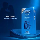 Bao cao su Durex Jeans - Siêu mỏng, nhiều gel tạo trơn - Hộp 12 cái - Gwen Shop Chính Hãng