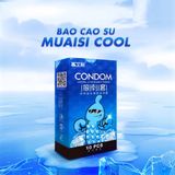 Bao cao su Muaisi Cool - Siêu điểm nổi, mát lạnh - Hộp 10 cái - Gwen Shop Chính Hãng