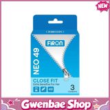 Bao cao su Firon Neo 49 - Size 49mm, siêu mỏng, kéo dài thời gian - Hộp 3 cái - Gwen Shop Chính Hãng