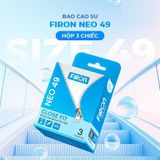 Bao cao su Firon Neo 49 - Size 49mm, siêu mỏng, kéo dài thời gian - Hộp 3 cái - Gwen Shop Chính Hãng
