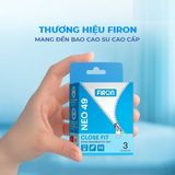 Bao cao su Firon Neo 49 - Size 49mm, siêu mỏng, kéo dài thời gian - Hộp 3 cái - Gwen Shop Chính Hãng