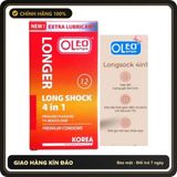 (Che Tên) Bao cao su Oleo 4 trong 1 gân gai kéo dài thời gian siêu mỏng Hộp Trắng Kín
