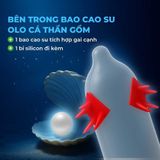 Bao cao su OLO Cá thần - Gai cạnh - Hộp 1 cái + 1 bi silicon - Gwen Shop Chính Hãng