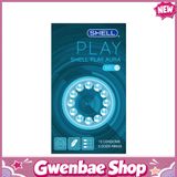 Bao cao su Shell Play Aura 6 tính năng - Hộp 10 cái + 5 vòng đeo kéo dài thời gian - Gwen Shop Chính Hãng