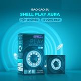 Bao cao su Shell Play Aura 6 tính năng - Hộp 10 cái + 5 vòng đeo kéo dài thời gian - Gwen Shop Chính Hãng