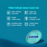 Bao cao su Shell Play Aura 6 tính năng - Hộp 10 cái + 5 vòng đeo kéo dài thời gian - Gwen Shop Chính Hãng