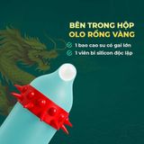 Bao cao su OLO Rồng vàng - Gai bi vòng - Hộp 1 cái + 1 bi silicon - Gwen Shop Chính Hãng