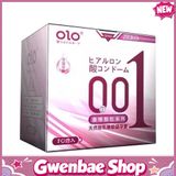 Bao cao su OLO 0.01 Zero Hồng - Siêu mỏng, có hạt, nhiều gel tạo trơn - Hộp 10 cái - Gwen Shop Chính Hãng