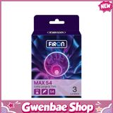 Bao cao su Firon Max 54 - Size 54mm, siêu mỏng, kéo dài thời gian - Hộp 3 cái - Gwen Shop Chính Hãng